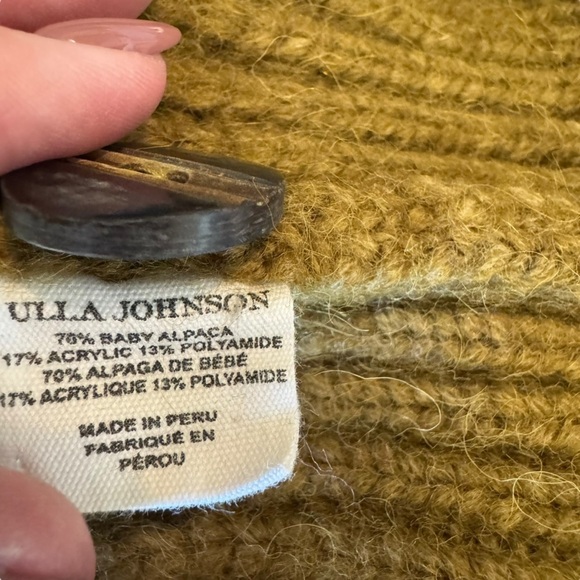 Ulla Johnson - Greta Alpaca Wool Knit Cardigan Olive Tapenade Sz M - Picture 10 of 11